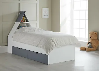 Tipi Teepee Childrens Kids Cabin Bed Headboard Storage Nursery Drawers White • £169