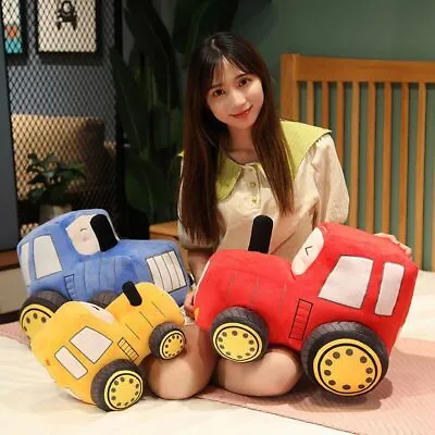 Lovely Tractor Car Model Plush Toy Colorful Car Dolls Stuffed Soft Plush Pillow- • £15.98