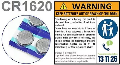 CR1620 Lithium 3V Coin Button Cell Battery DL1620 CR 1620 *NSW STOCK-SHIP DAILY* • $1.89