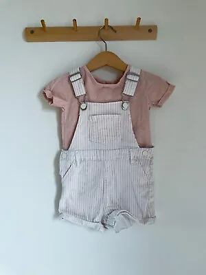 Primark Baby Girls Age 12-18 Months Dungaree Set  • £5