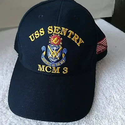 USS SENTRY MCM 3 The Corps US Navy Baseball Cap One Size Dont Tread On Me Blue • $18.75