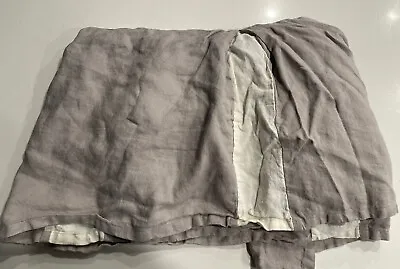 RH Restoration Hardware Baby Washed Organic Linen Crib Skirt Grey Cream Nursery • $26.99
