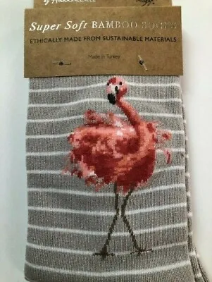£7.99 • Buy Wrendale Brand New Socks Pink Flamingo  Pretty In Pink  Free Gift Bag