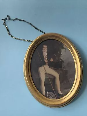 Regency Late 18th Century Style Portrait Of Gent Wall Picture Gold Frame Oval (h • £50