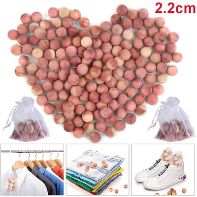  50/100 Pcs Cedar Blocks Natural Aromatic Cedar Wood Balls For Clothes Storages • $14.59