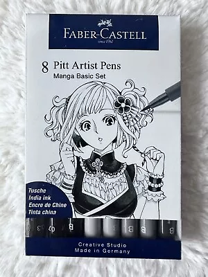 Fabre Castell 8 PITT Artist Pen Wallet Of 8 Manga Basic Set New • £14.99