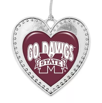 43438 Mississippi State Bulldogs Heart Christmas Ornament • $17.99