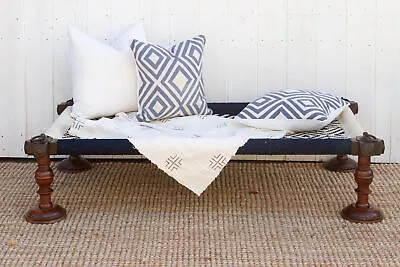 Blue & White Woven Swing Charpai Bed • $1335