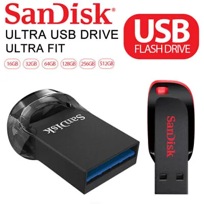 $15.99 • Buy USB Flash Drive SanDisk Ultra 2TB 512GB 256GB 64GB 32GB Memory Stick Pen USB 3.1