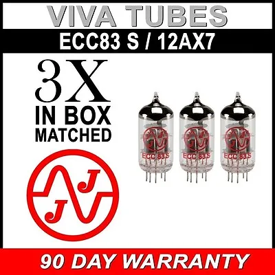 New In Box Gain Matched Trio (3) JJ Electronics Tesla 12AX7 ECC83-S Vacuum Tubes • $62.44