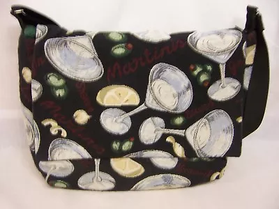 $10 • Buy Unique Viv Pickle,philadelphia Messenger Bag, Martini Glasses & Olives Fabric