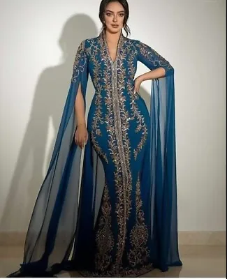 Royal Kaftans Fish Cut Mermaid Style Moroccan Caftan Wedding Gown Crystal Dress • $91.99