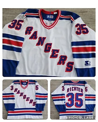 Vintage 90s Starter New York NY Rangers #35 Mike Richter NHL Hockey Jersey XL • $139.99