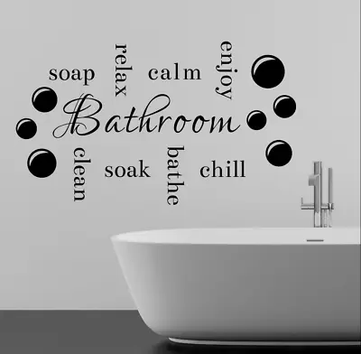 £4.80 • Buy Bathroom Relax Calm Enjoy Soak Chill Wall Quotes Wall Stickers UK 266