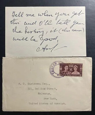 1937? Tristan DA Cunha Cover To Malverne NY USA With Postcard • $199.99