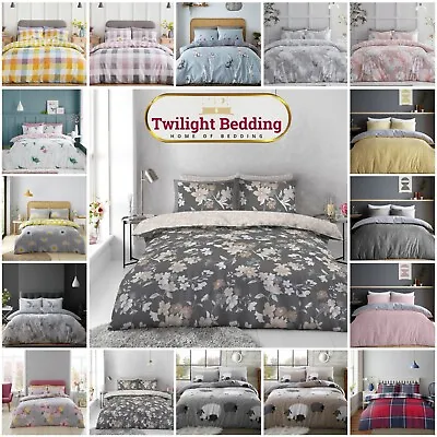 Luxury Reversible Duvet Cover Bedding Set Single Double King Size Quilt Covers • £15.99