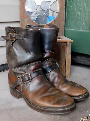 VTG 1950s WEARMASTER SEARS Engineering Motorcycle Tanned Hide Leather Boots 9.5D • $1999.99
