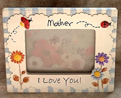 Ceramic Mother I Love You Flower Picture Frame • $8