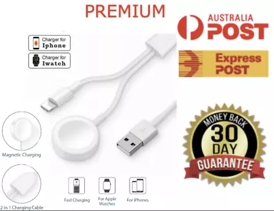 $8.90 • Buy For Apple IPhone Watch IWatch 8 7 6 5 4 3 Magnetic 2 In 1 Charger Charging Cable