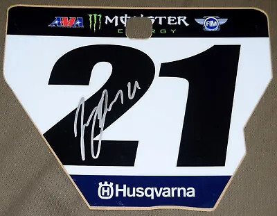 Jason Anderson #21 Signed Front Number Plate Decal - 2018SX Champ • $139.99