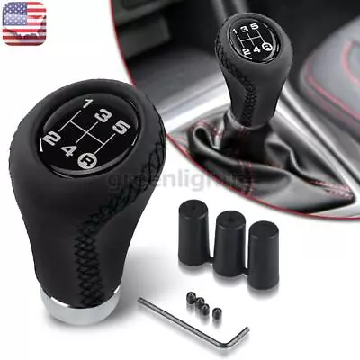 5 Speeds Car Universal Shifter Leather Gear Stick Head Shift Knob Manual Black • $13.98