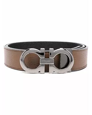 Salvatore Ferragamo Reversible Canvas Belt  -  Belts  - Brown • $1108