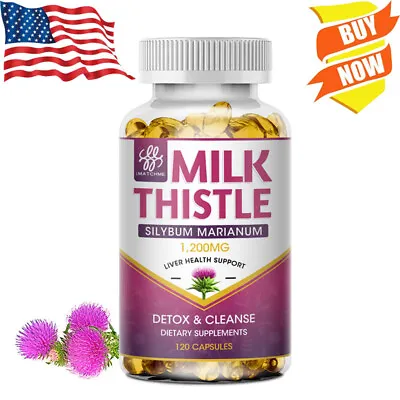 Milk Thistle Silimarina 120 Capsules Extra Strength Liver HealthDetox & Cleanse • $13.59