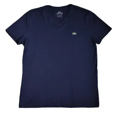 $19.50 • Buy Lacoste 100% Pima Cotton V-Neck T Shirt Men's Small 3 Dark Blue Short Sleeve