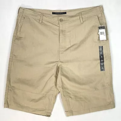 Sean John Bermuda Shorts Mens Size 40 Linen Blend Adjustable Waist Tabs Tan • $18.99