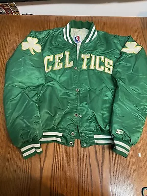 Vintage 90s NBA Basketball Starter Boston Celtics Green Satin Jacket Size XL • $181.05