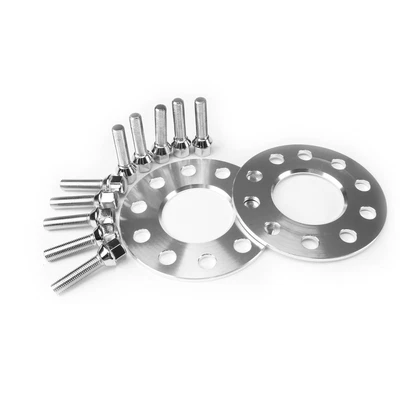 $34.99 • Buy 8MM Hubcentric Wheel Spacers+Silver Tapered Bolts For VW 5x100 5x112 57.1 14x1.5