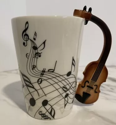 Violin Shaped Handle Mug For Music Lovers Music Notes - Christmas GIFT Viola • $8.99