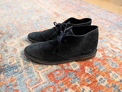 J.CREW Men's 10 Classic Suede MacAlister Chukka Boots $148 Navy Blue 79438 • $39.99