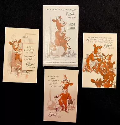 Vintage Postcard 1939 NY World’s Fair! Elsie The Cow Set Of 3 PCs Plus Envelope • $24.69