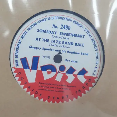 $66.16 • Buy V Disc 249 - Muggsy Spanier / Pat Flowers War Department Jazz 78rpm