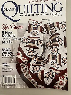 $5.91 • Buy McCalls Quilting Magazine July/Aug 2018