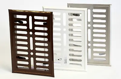 Metal Air Vent Grille Wall Ducting Ventilation Cover White Brown Stainless Steel • £10.64