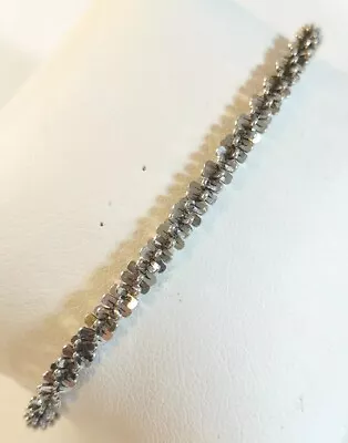 Milor Italy Solid Sterling Silver Cut Twisted Link 3mm Bracelet 7 1/4  Long  • $14.99