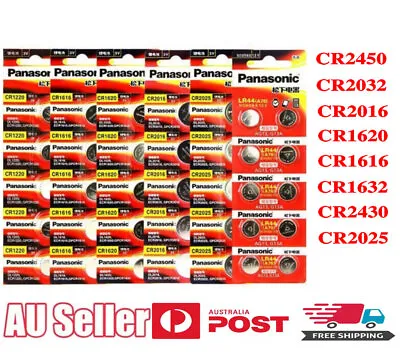 Panasonic CR2450 CR2032 CR2016 CR1620 CR1616 CR1632 3V Button Coin Li Battery • $2.46
