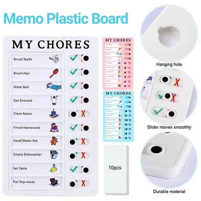 Memo Plastic Board Chore Chart Reusable RV Checklist My Chores Elder Notes • £3.79