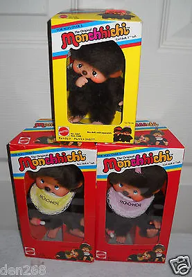 #8882 RARE NIB Vintage Mattel Monchhichi 1 - 5  Girl Doll & 8  Boy & Girl Doll • $379.99