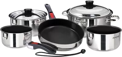 Magma Products  Gourmet Nesting Stainless Steel Induction Cookware Set • $300