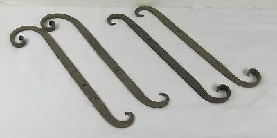 Lot Of 4 Antique Vintage Wrought Iron Shutter Dogs S Shaped Hand Forged 1800's • $24.99