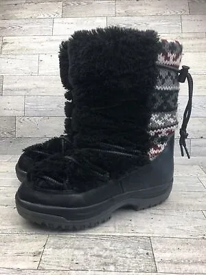 MUK LUKS MASSAK WATERPROOF FLAT WINTER SNOW BOOTS Women's Size 8 • $24.99