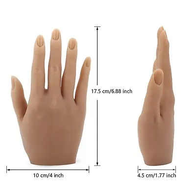 Silicone Practice Hand For Acrylic Nails Professional Manicure Nail Training • $14.45