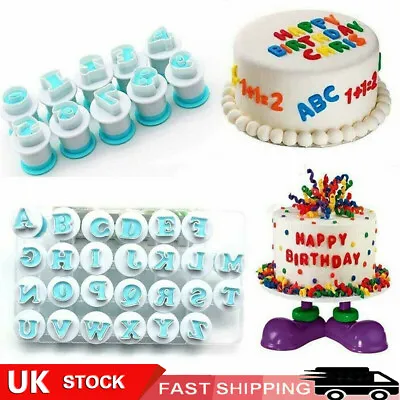 £4.19 • Buy Alphabet Letter Mold Set Fondant Sugarcraft Cake Decorating Plunger Cutters Tool