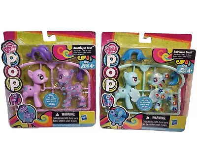 New My Little Pony Starter Kits Amerthyst Star & Rainbow Dash Figure Sets • £2.66