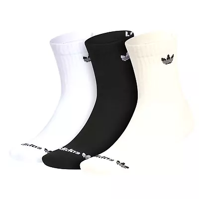 Adidas Men's Trefoil High Quarter Socks 3 Pack Size Medium Shoe Size 5-8 NEW! • $16.95