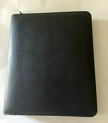 Franklin Covey Black Planner Organizer 3 Ring Pockets Zip Around Business 11x13 • $24.99