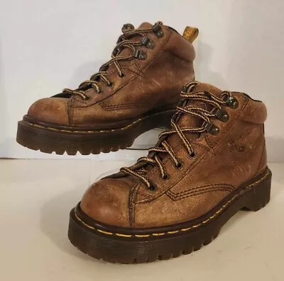 Vtg Dr. Martens Womens Chunky Grizzly Leather Boots Size 5 8287 Made In England  • $89.99